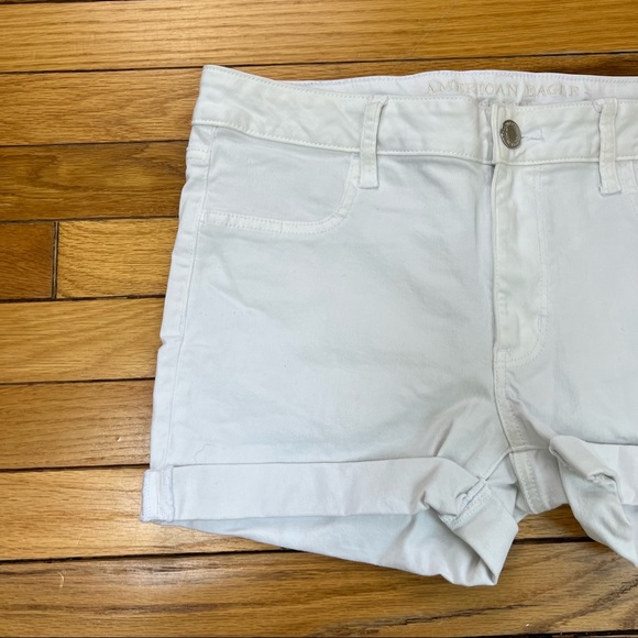 One of a kind American Eagle white super stretch cutoff jean shorts - Picture 2 of 9